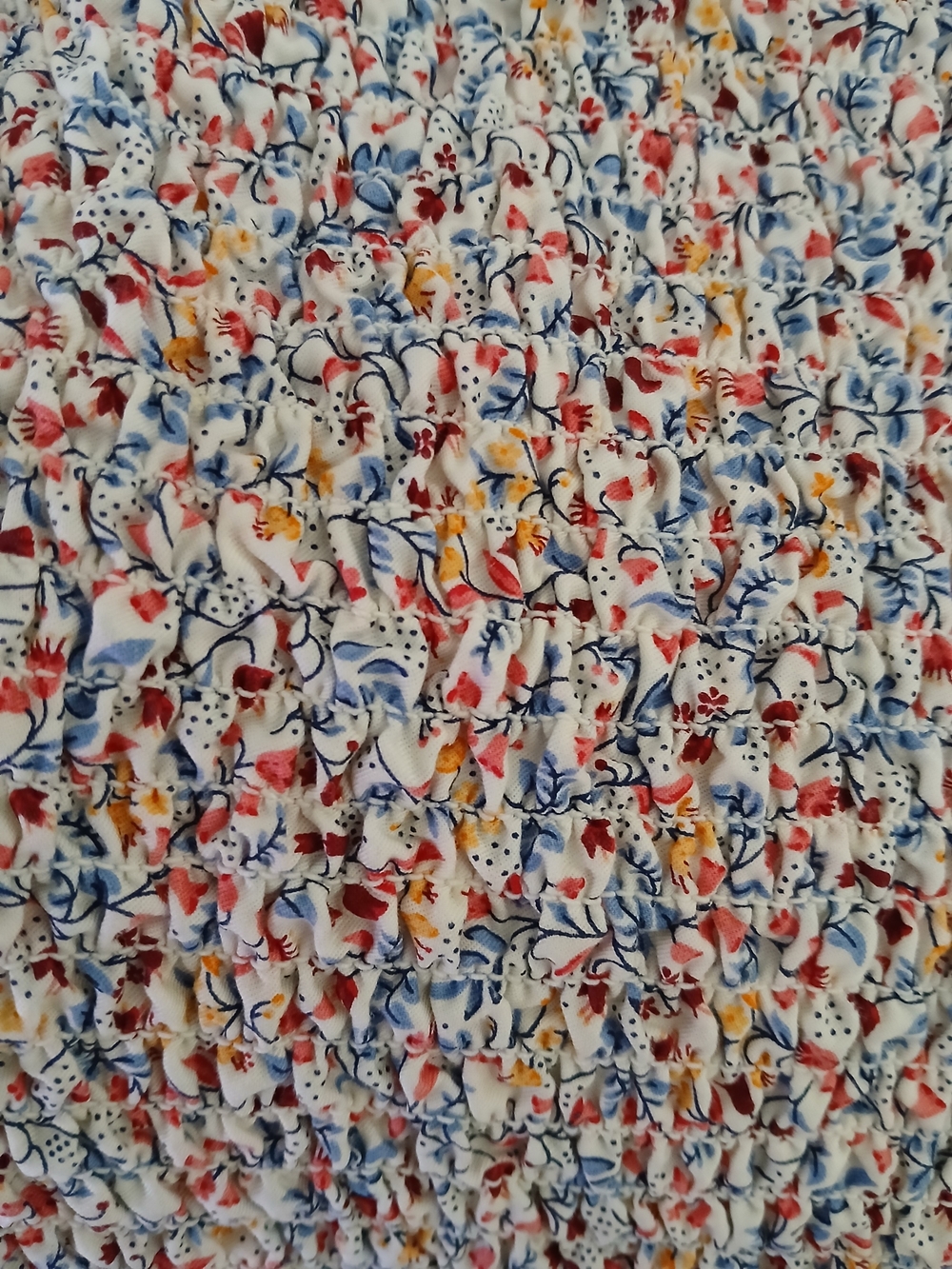 Old Navy Smocked Floral Ruffle-Strap Camisole - White with Multi Print - Picture 8 of 8